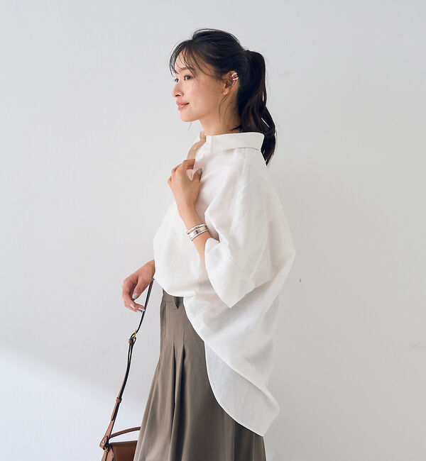 Rouge vif「麻混変形フォルムシャツ」|シャツ・ブラウス|