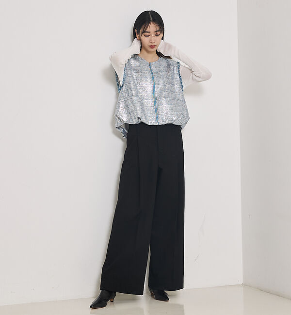 qualite「ハクツイードジップアップジレ」|ベスト・ジレ|