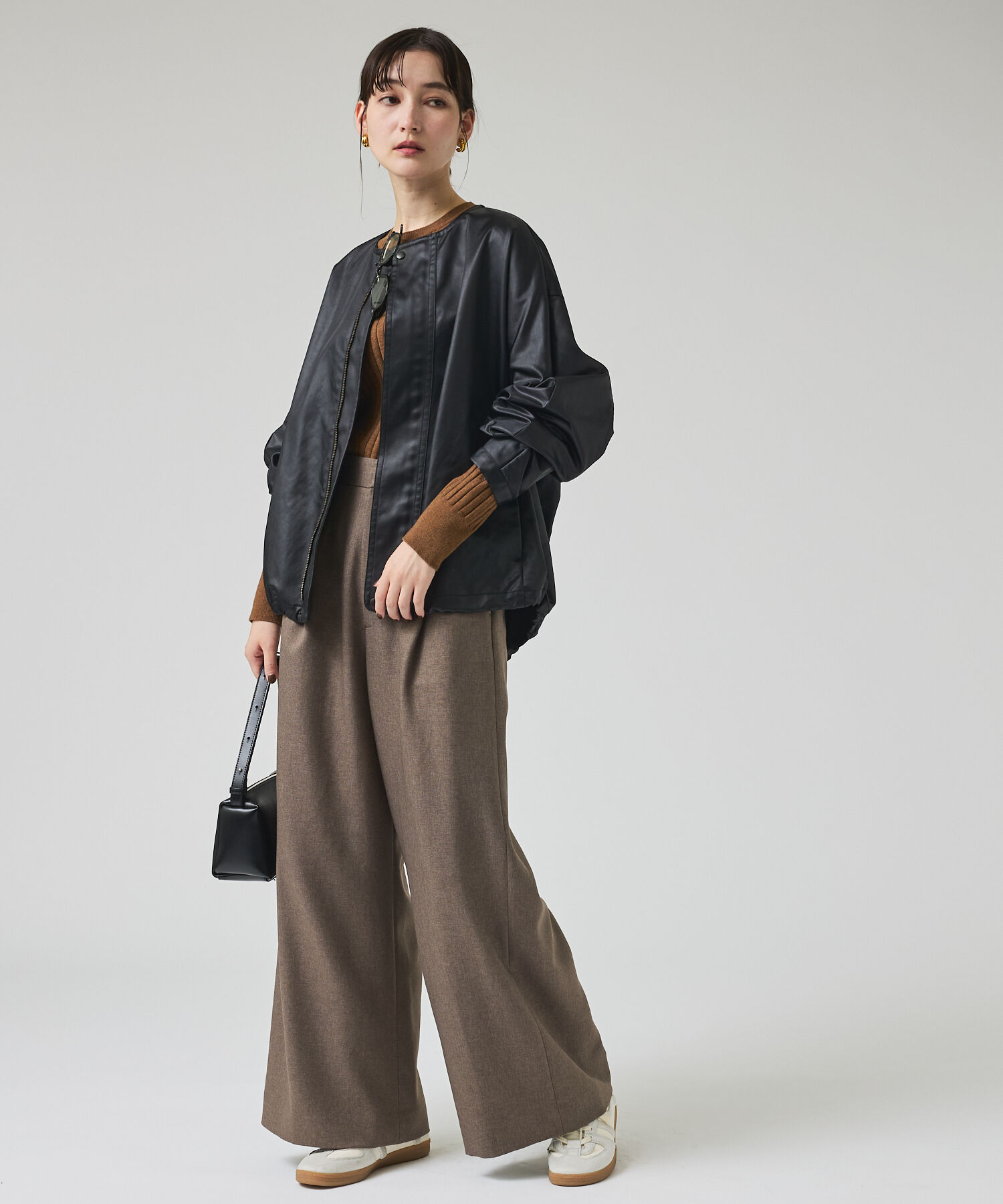 qualite「レザーライクブルゾン」|ブルゾン・スタジャン|