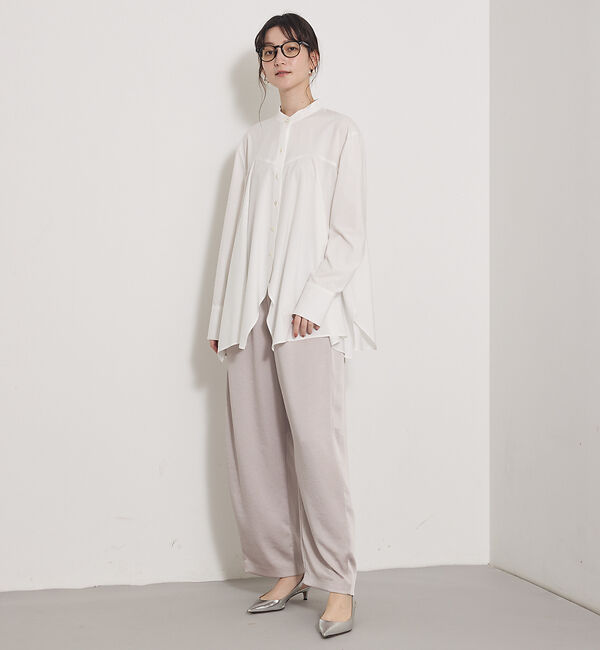 qualite「【気品あるツヤ感】ジョーゼットサテンワイドパンツ」|その他|