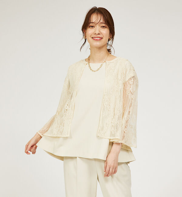 abahouse mavie「【セットアップ対応/エニデイカセット】レースボレロブラウス」|シャツ・ブラウス|