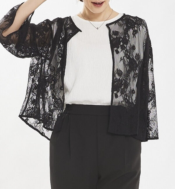 abahouse mavie「【セットアップ対応/エニデイカセット】レースボレロブラウス」|シャツ・ブラウス|ブラック