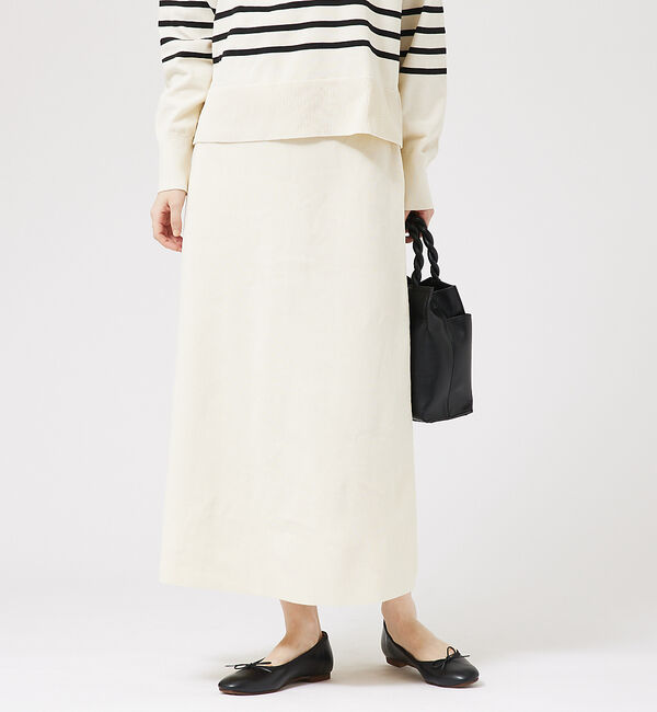 abahouse mavie「【セットアップ対応】セミフレアニットスカート」|スカート|ホワイト