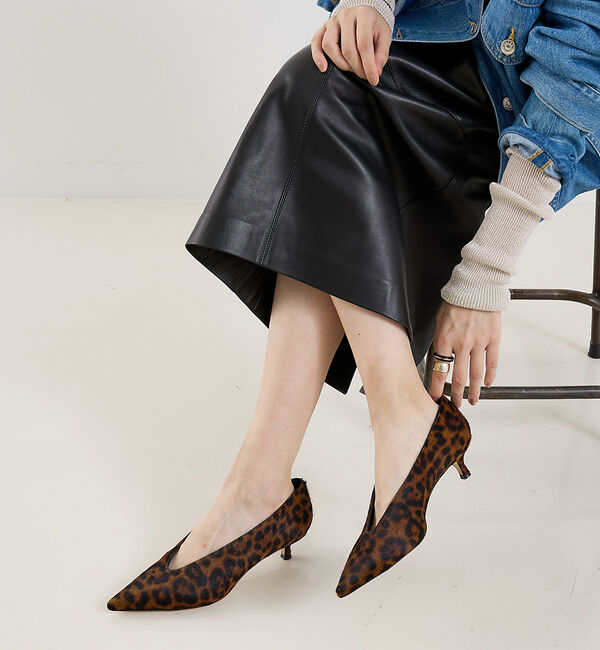 The Store by C' 「【Le Monde Beryl】BABOUCHE KITTEN HEEL／レオパ」|パンプス|