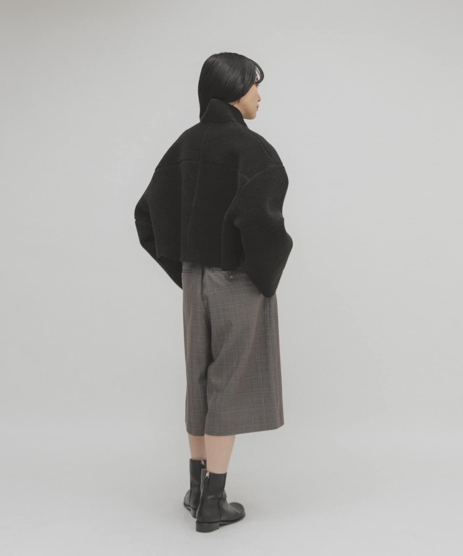  「リバーシブルボアジャケット」|ノーカラーコート|