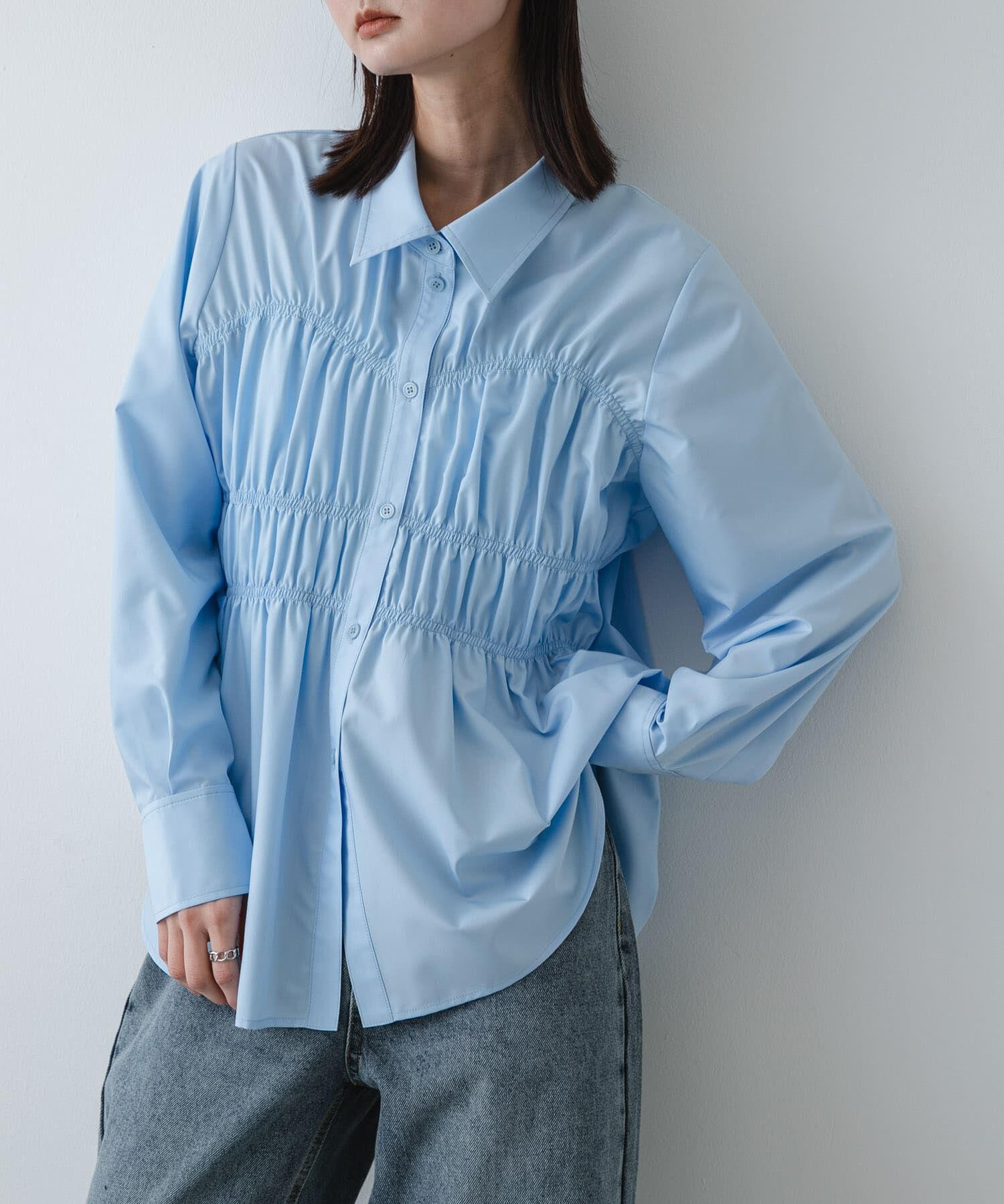 SENSE OF PLACE by URBAN RESEARCH「シャーリングデザインシャツ」|シャツ・ブラウス|ライトブルー