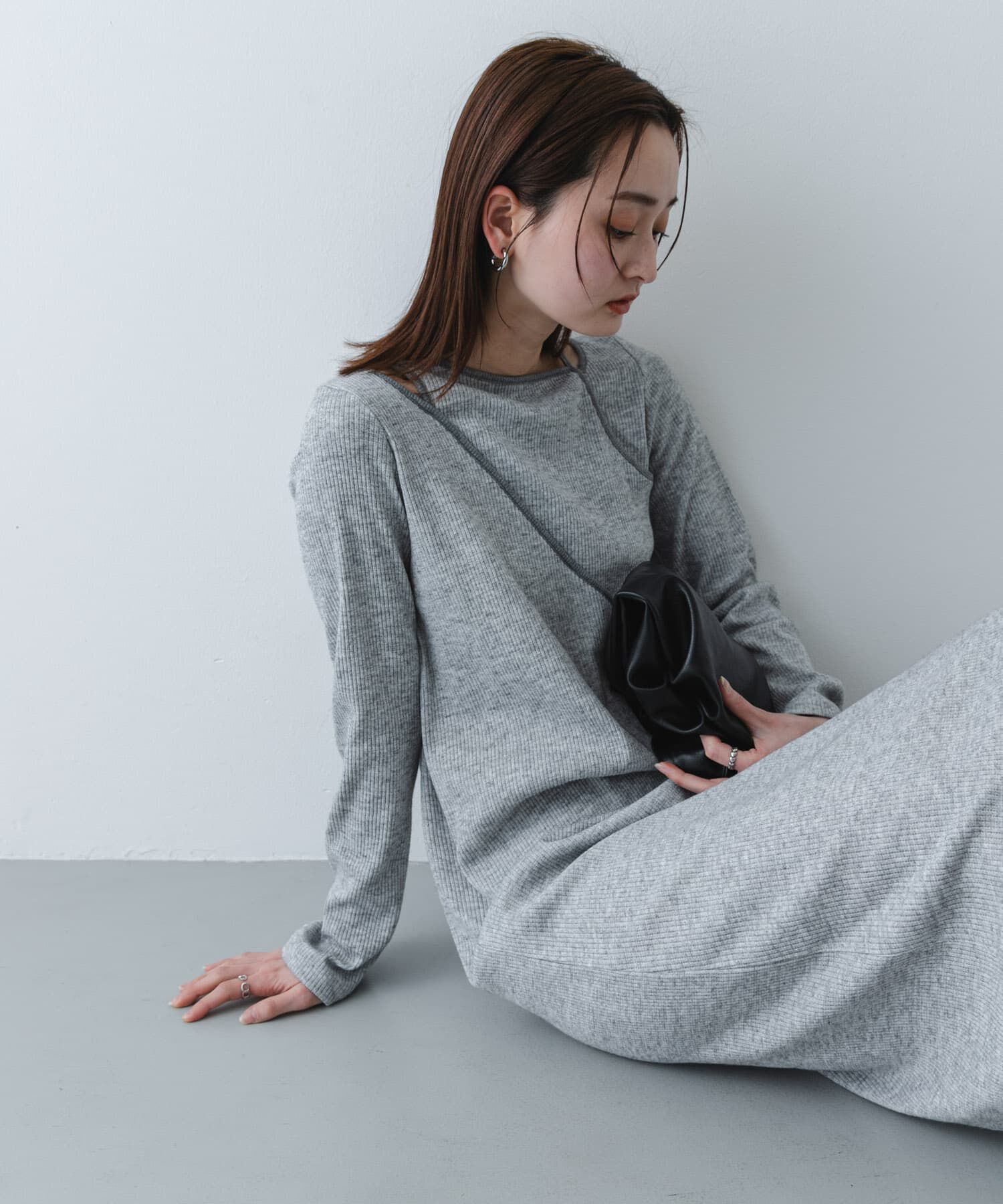 SENSE OF PLACE by URBAN RESEARCH「レイヤードデザインリブワンピース」|ワンピース|ライトグレー