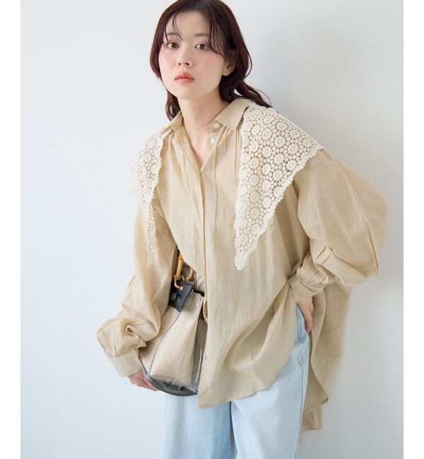  「《WEB限定アイテム》バックギャザーオーバーシャツ」|シャツ・ブラウス|