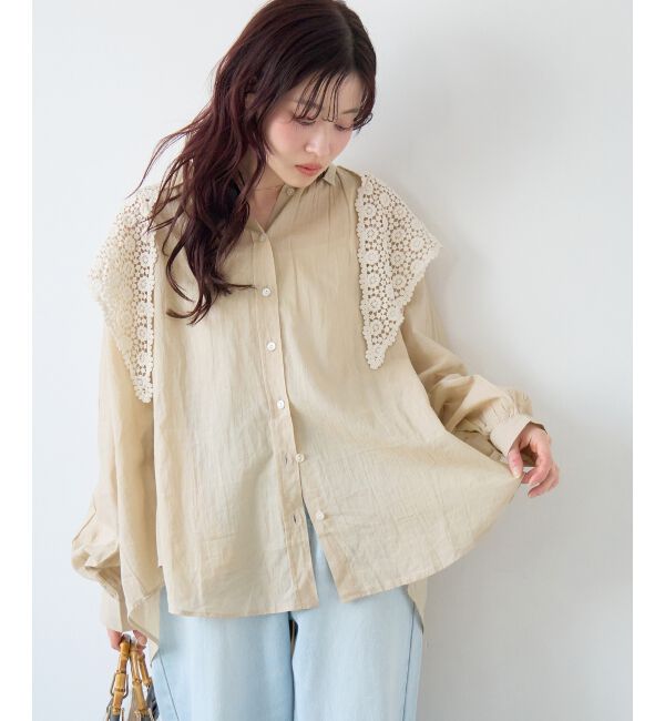  「《WEB限定アイテム》バックギャザーオーバーシャツ」|シャツ・ブラウス|