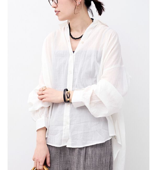  「《WEB限定アイテム》バックギャザーオーバーシャツ」|シャツ・ブラウス|