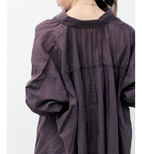  「《WEB限定アイテム》バックギャザーオーバーシャツ」|シャツ・ブラウス|