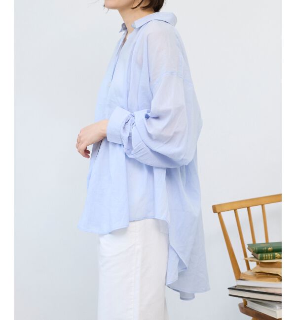  「《WEB限定アイテム》バックギャザーオーバーシャツ」|シャツ・ブラウス|