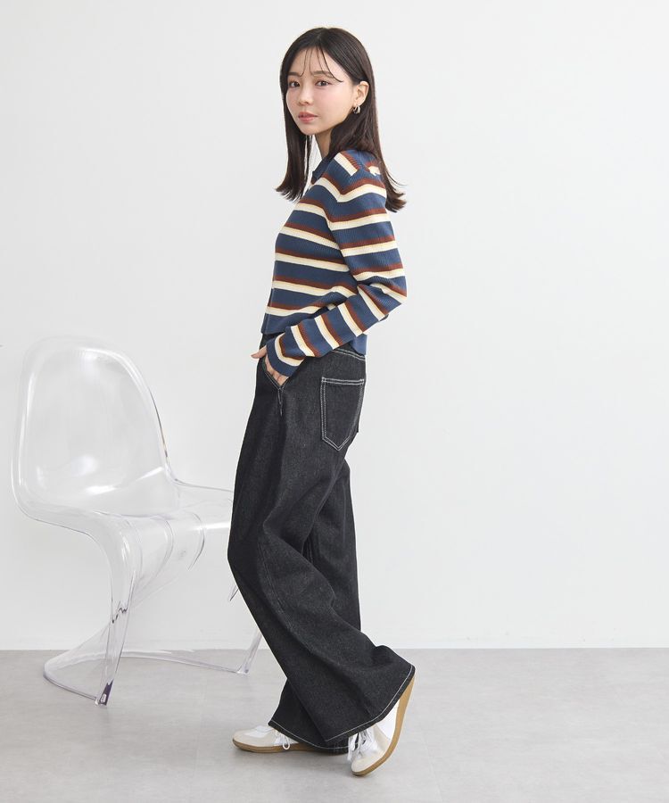 earth music&ecology「Wジップリブカーディガン」|カーディガン|