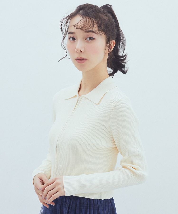 earth music&ecology「Wジップリブカーディガン」|カーディガン|