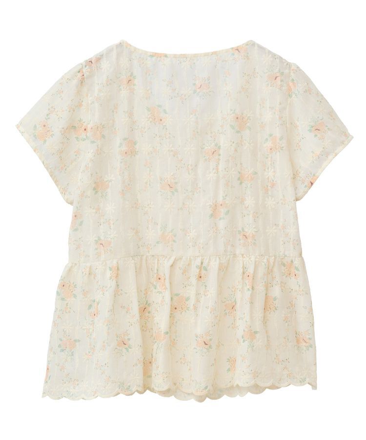 earth music&ecology「フラワープリント刺繍ブラウス」|シャツ・ブラウス|