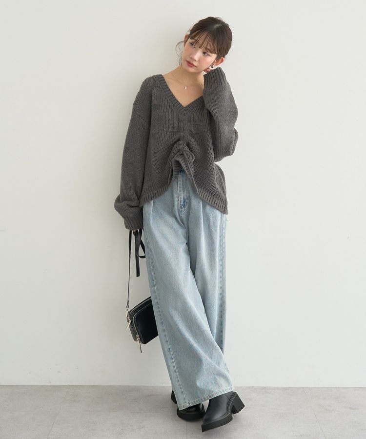 earth music&ecology「タックホックデニムパンツ」|デニム|