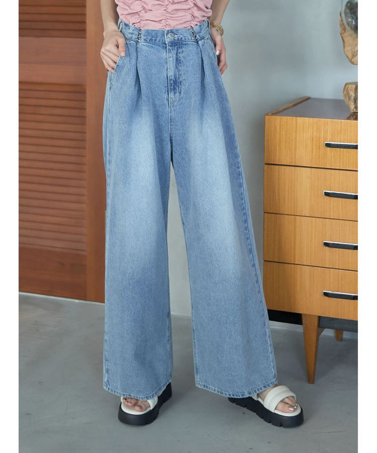 earth music&ecology「タックホックデニムパンツ」|デニム|