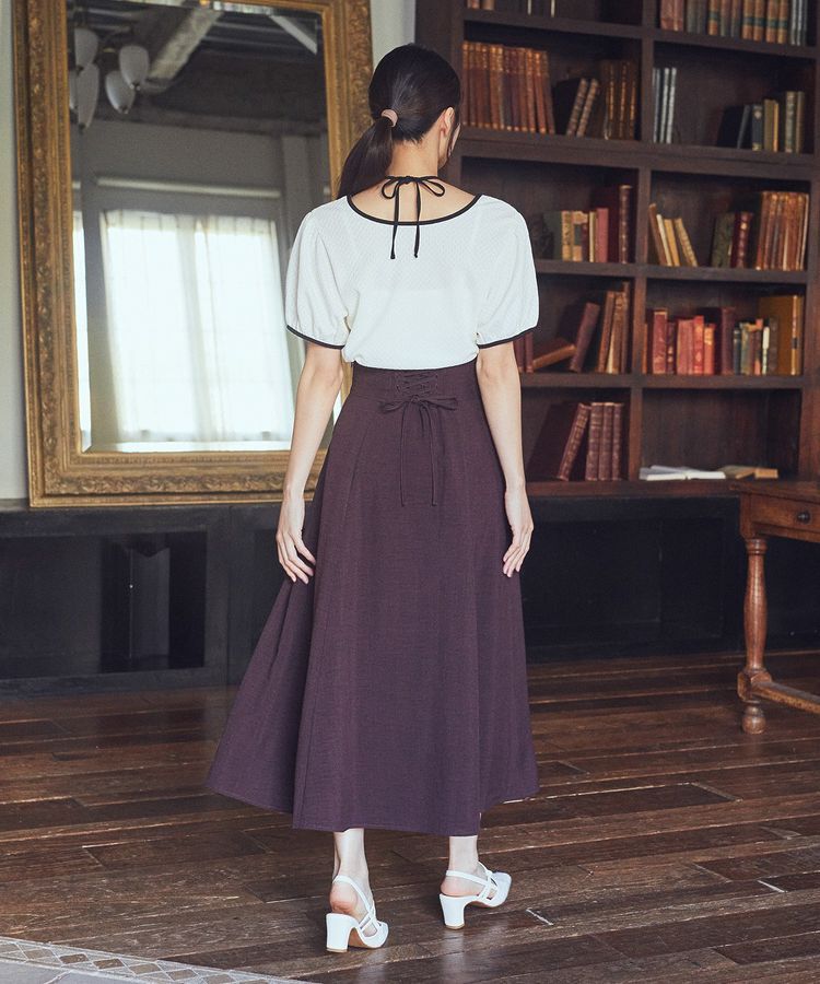 earth music&ecology「バックレースアップスカート」|フレア|