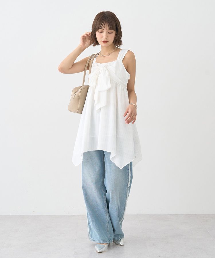 earth music&ecology「ワイドフリンジデニムパンツ」|デニム|