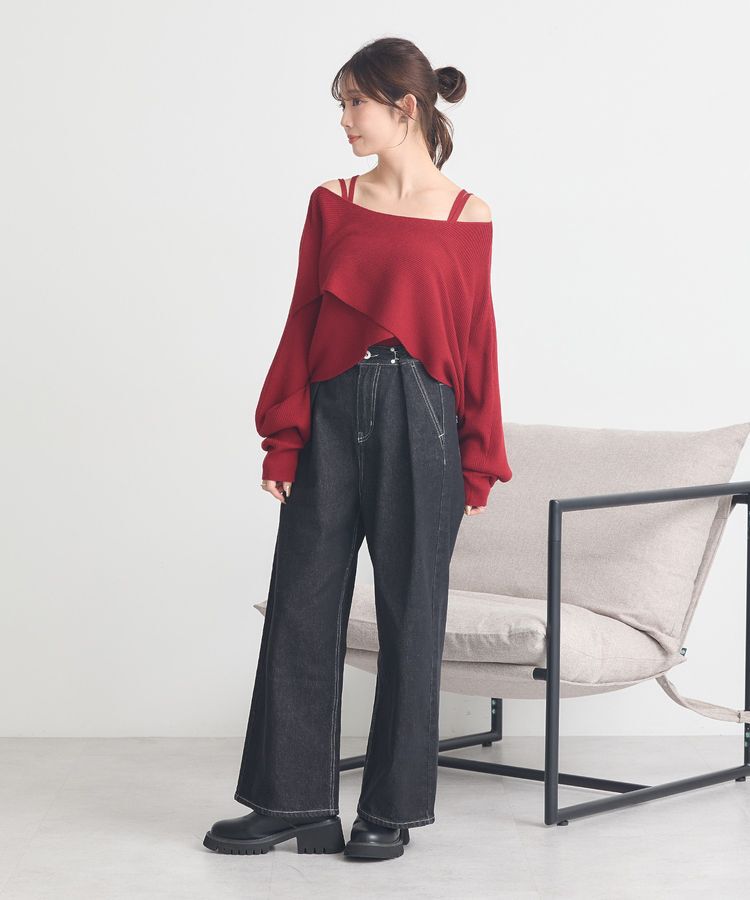 earth music&ecology「SET2点クロスニット+キャミソール」|ニット・セーター|