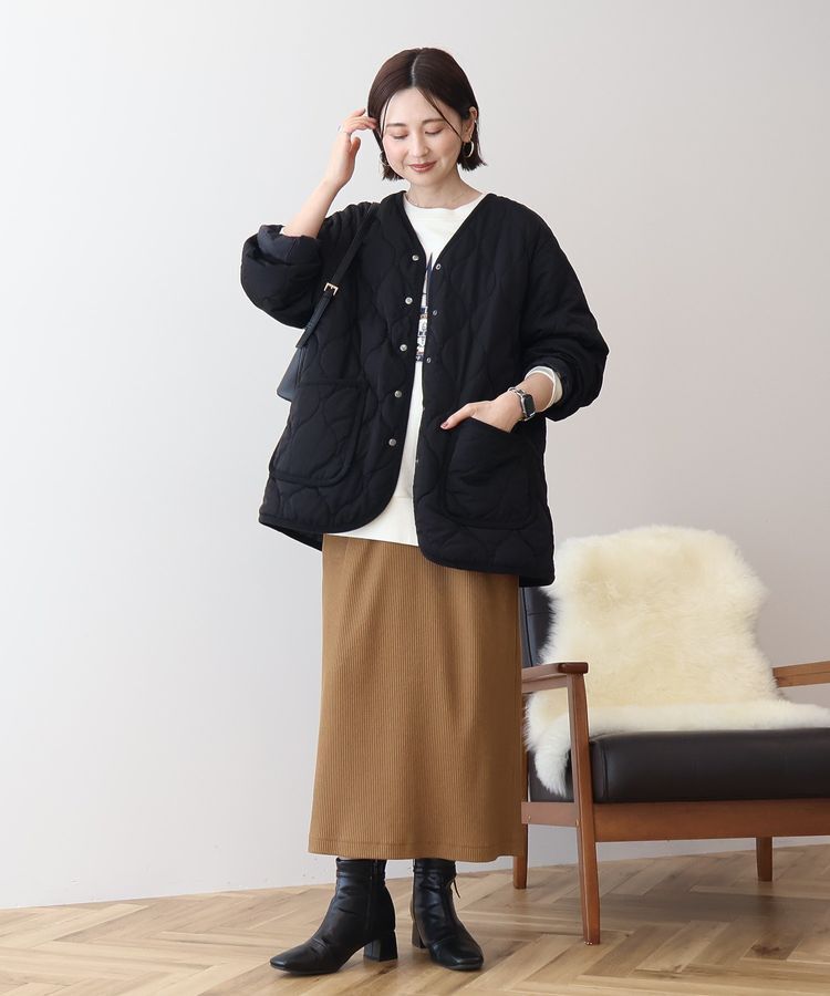 AMERICAN HOLIC「針抜きリブナロースカート」|タイト|