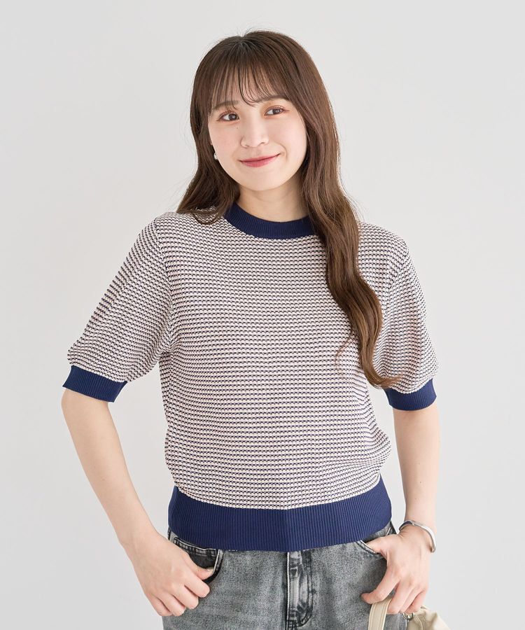 Green Parks「・swing by マルチカラージャカードニット」|Tシャツ・カットソー|Pink