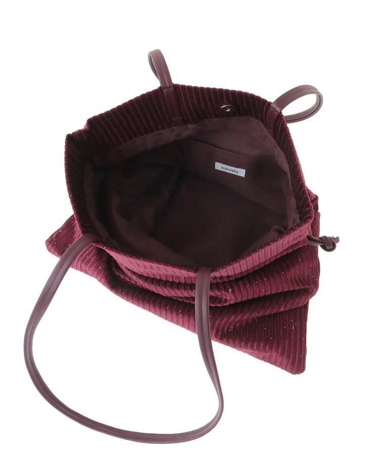 armonia「andmikka.ラメベロアプリーツ巾着バッグ」|トートバッグ|