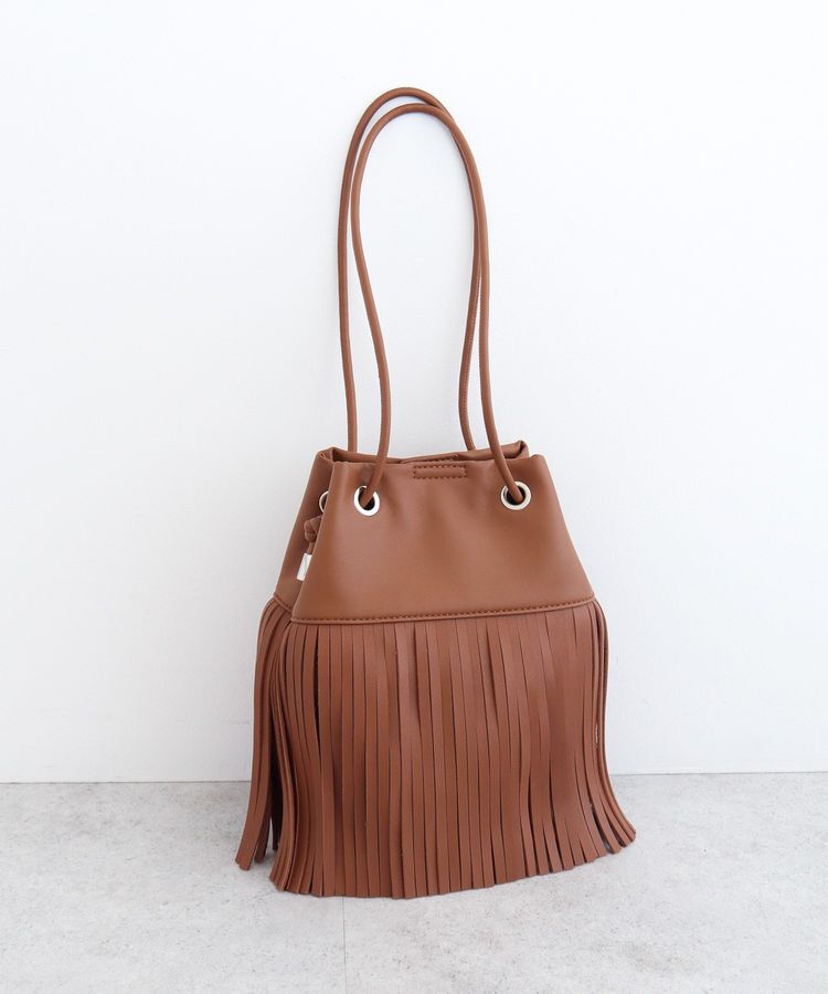 armonia「andmikka.フリンジ巾着ショルダーバッグ」|ショルダー・メッセンジャー|Brown