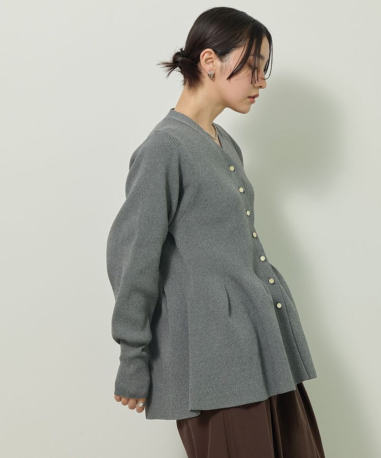 Green Parks「金釦ペプラムニットカーディガン」|カーディガン|