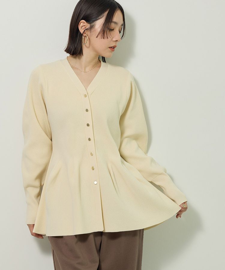 Green Parks「金釦ペプラムニットカーディガン」|カーディガン|