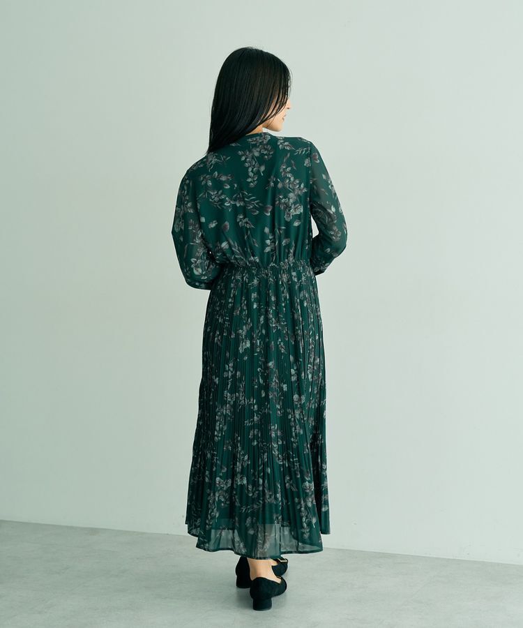 YECCA VECCA「ヴィンテージフラワー柄プリーツワンピース」|ワンピース|