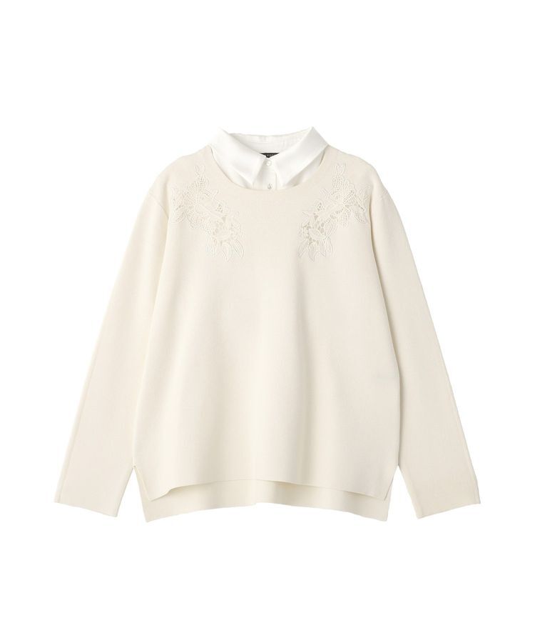 YECCA VECCA「2way襟付きレースニット」|ニット・セーター|