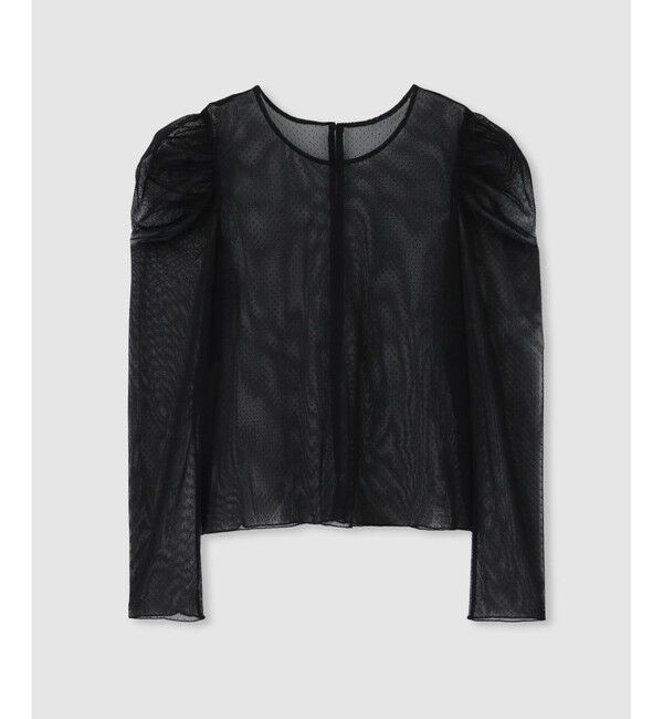 LOULOU WILLOUGHBY「◇【LOULOU WILLOUGHBY】ドットチュールジコスリーブプルオーバー」|Tシャツ・カットソー|ブラック