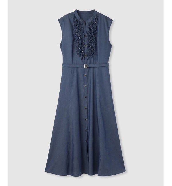 allureville「デニムライクツイルワンピース」|ワンピース|ネイビー