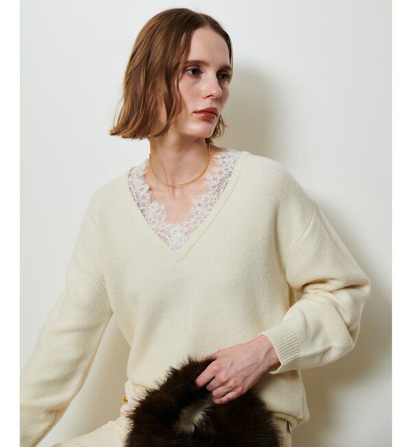 allureville「レースドッキングプルオーバー」|ニット・セーター|