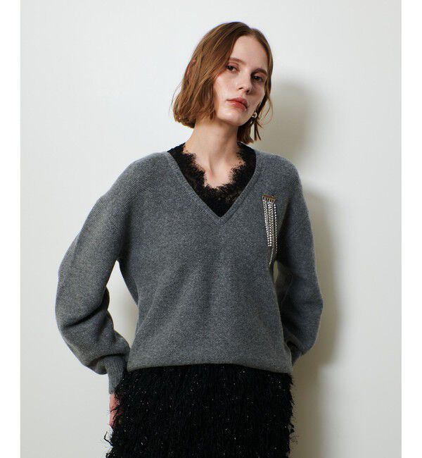 allureville「レースドッキングプルオーバー」|ニット・セーター|