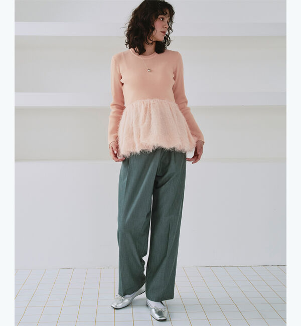 titivate「ドッキングペプラムニットトップス」|ニット・セーター|