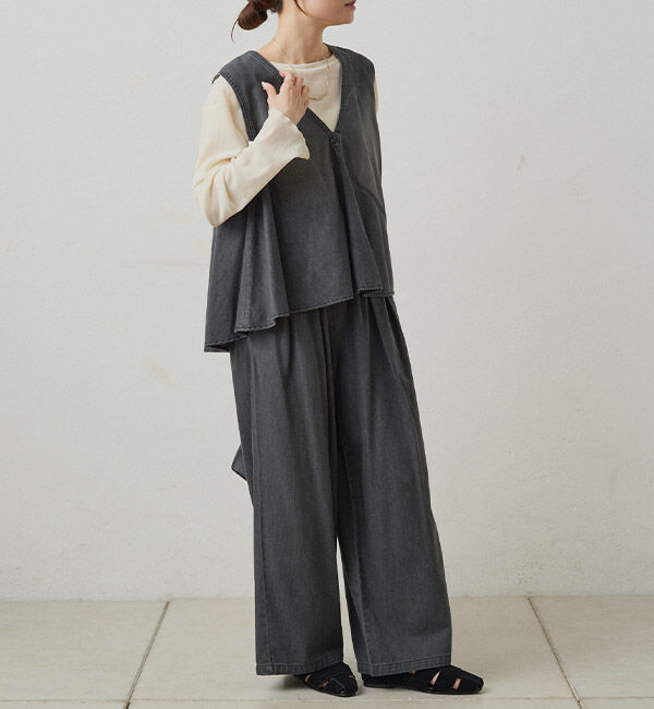  「【SET ITEM】デニムフレアブラウス+イージーパンツセット」|その他|