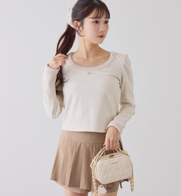  「フェザーシュシュ付きトップス」|プルオーバー|