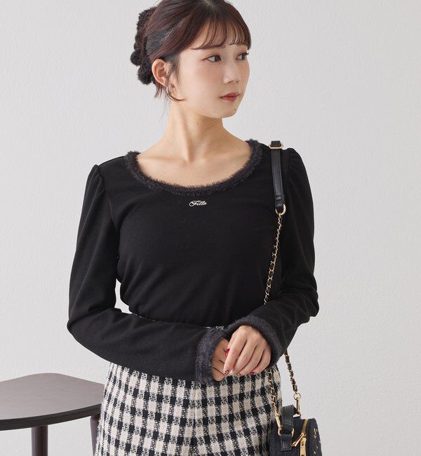  「フェザーシュシュ付きトップス」|プルオーバー|