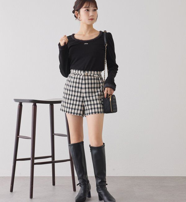  「フェザーシュシュ付きトップス」|プルオーバー|