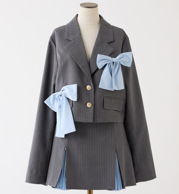  「【セットアップ可能】配色プリーツスカート」|スカート|