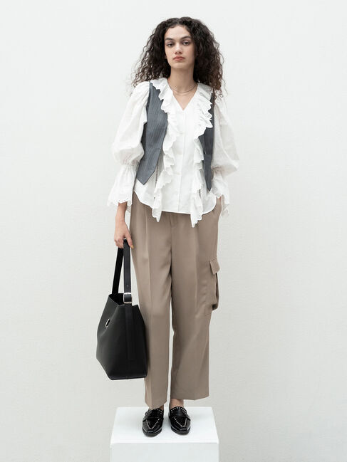 Te chichi「ドレープカーゴスラックス《2025spring catalog item》」|その他|カーキ