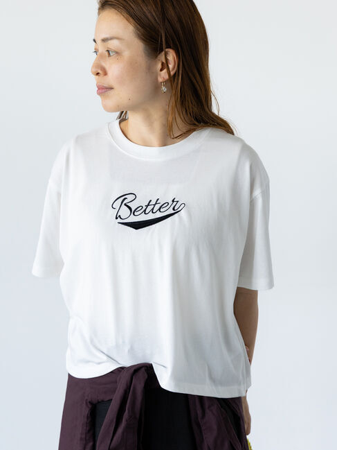 Lugnoncure「【接触冷感】フロントミニ刺繍Tシャツ」|Tシャツ・カットソー|オフホワイト