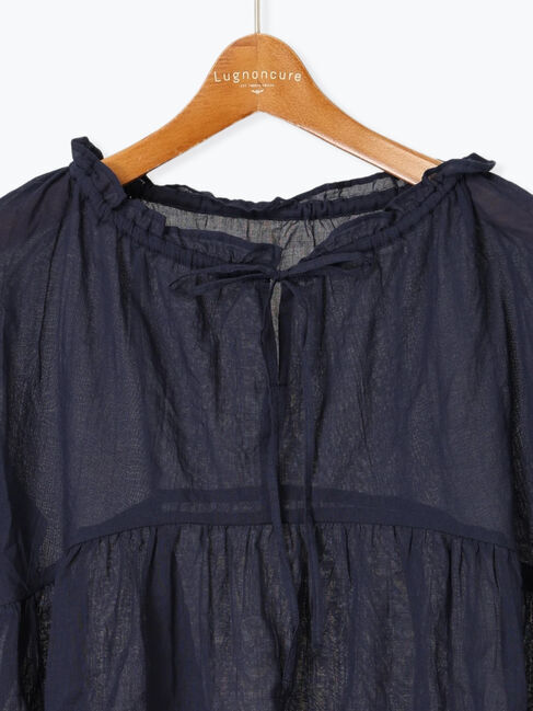 Lugnoncure「ネックシャーリング切替ブラウス」|シャツ・ブラウス|