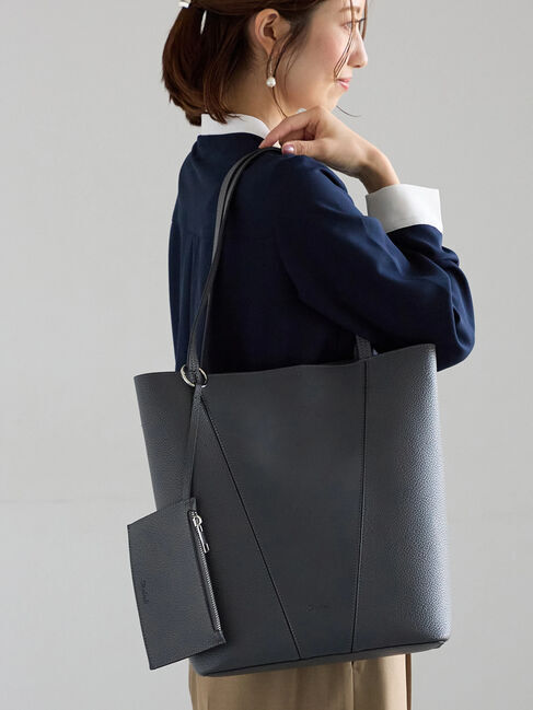 Te chichi「切替BIGTOTEバッグ(ポーチ付)」|その他|グレー