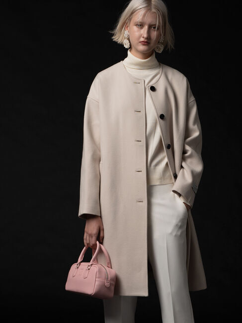 Te chichi「【宮本茉由着用】ウールメルトンノーカラーロングコート《2025winter catalog item》」|その他|ベージュ