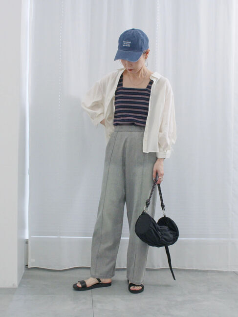 Samansa Mos2 blue「マルチボーダータンク」|Tシャツ・カットソー|