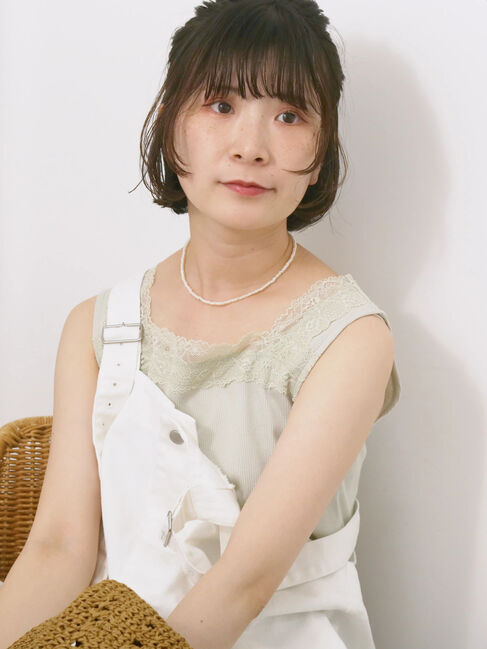 Samansa Mos2 blue「前後2way幅広レースタンク」|Tシャツ・カットソー|