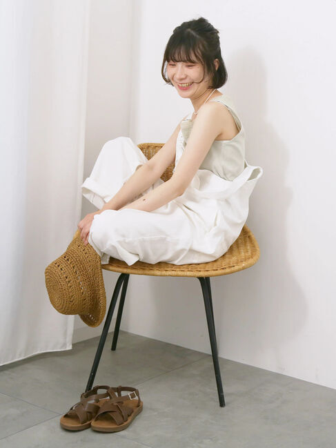 Samansa Mos2 blue「前後2way幅広レースタンク」|Tシャツ・カットソー|